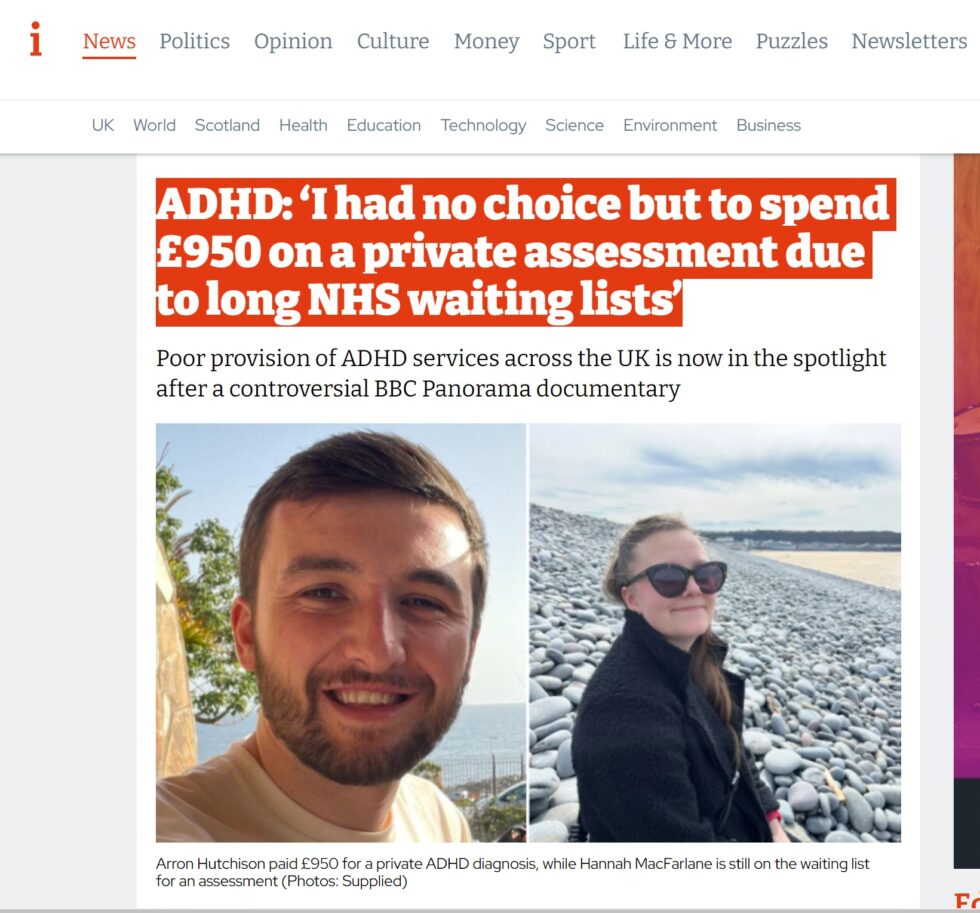 i News: “ADHD: ‘I had no choice but to