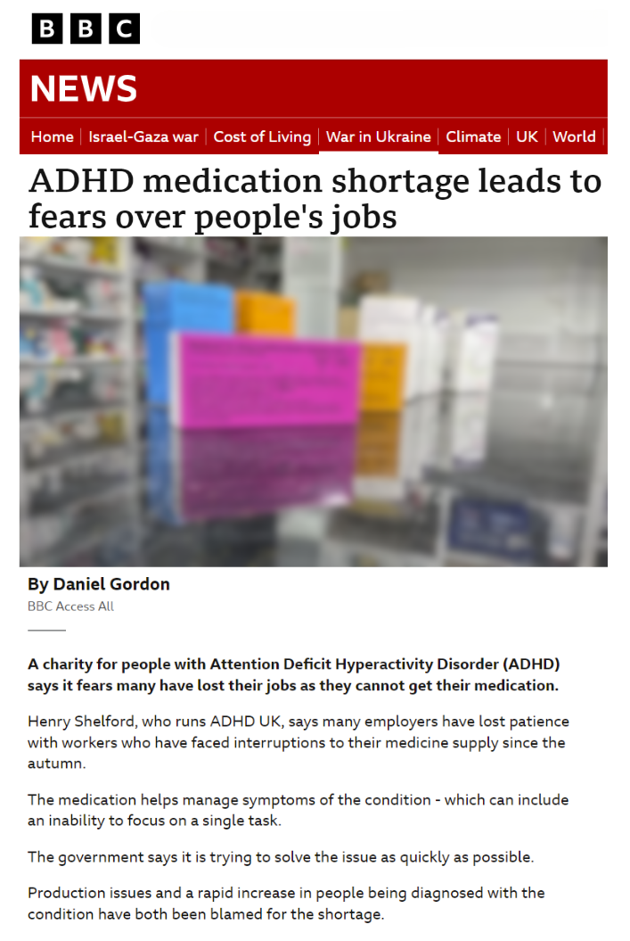 Doctors in England told not to start new patients on ADHD drugs due to shortage