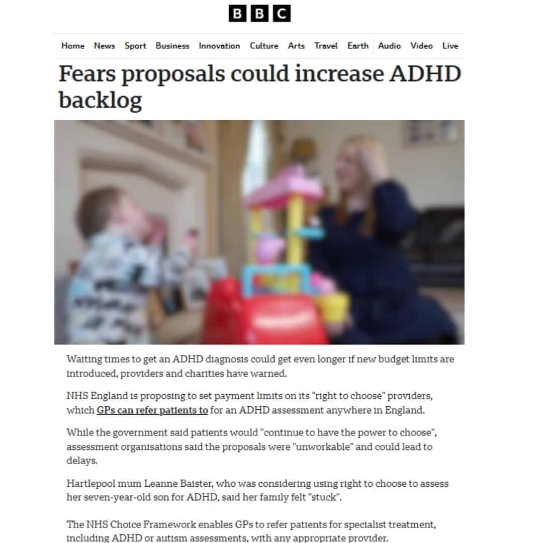 BBC: Fears proposals could increase ADHD backlog - ADHD UK