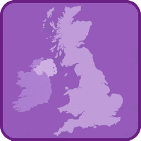 Image of the UK with icons to represent local information