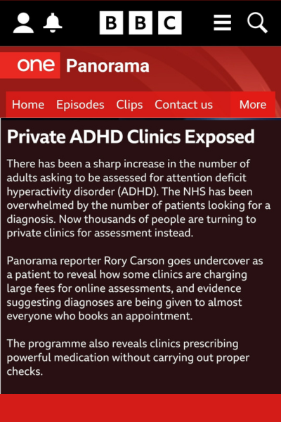 Amended Title: Private ADHD Clinics Exposed