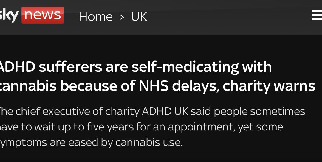 Sky News: “ADHD sufferers are self-medicating with cannabis because of NHS delays, charity warns”