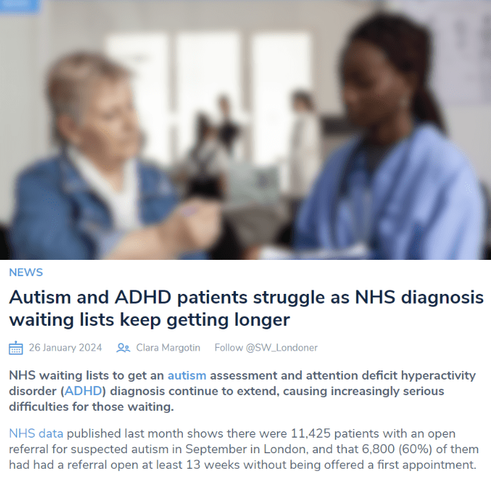SW Londoner: Autism and ADHD patients struggle as NHS diagnosis waiting lists keep getting longer